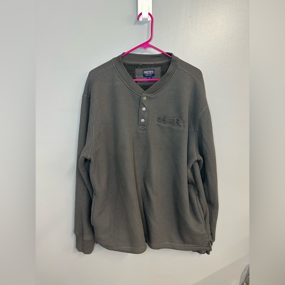 Smiths workwear men’s gray warm fuzzy pullover sweatshirt size Extra Large